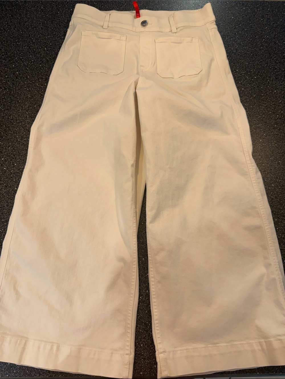 Women’s SPANX White High-Waist Stretch Wide Leg Capri Pants - size Large